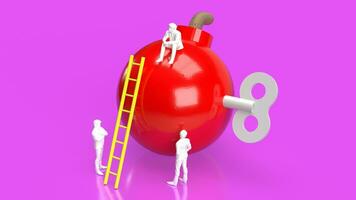 The man figure and Bomb for Business concept 3d rendering photo