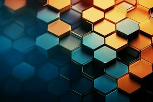 Geometric hexagon arrangement yields an intricate and mesmerizing abstract background AI Generated photo