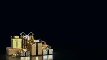 The gift box on black background 3d rendering photo