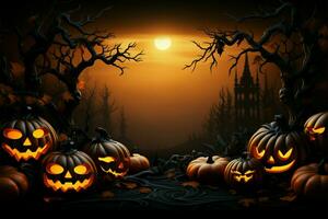 Catchy Halloween banner with ample space for your message AI Generated photo