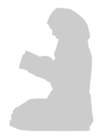 Silhouette von das Frau Moslem oder Muslim lesen al Koran oder Koran. Vektor Illustration png