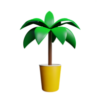 banaan boom 3d renderen icoon illustratie png