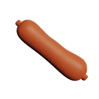 sausage 3d rendering icon illustration png