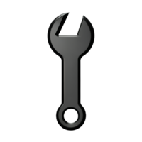 wrench 3d rendering icon illustration png