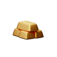 goud bar 3d renderen icoon illustratie png