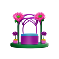 flower corner 3d rendering icon illustration png