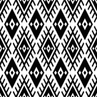 Seamless repeat pattern in black and white colors. Tribal style geometric design. Abstract ethnic background with oriental motif. Design for textile template, fabric, curtain, shirt, frame. vector