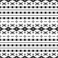 Aztec geometric seamless ethnic pattern in black and white color. Ornament stripe traditional style design for textile. vector