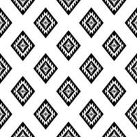 Seamless repeat pattern of Navajo tribal. Abstract ethnic geometric background illustration design. Black and white colors. Design for textile template, fabric, curtain, shirt, frame. vector