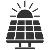 solar panel silueta. vector plano icono