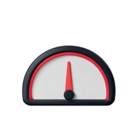 speedometer 3d rendering icon illustration png