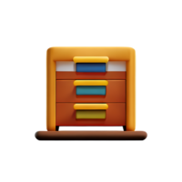 bookshelf 3d rendering icon illustration png