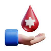 sangre donación 3d representación icono ilustración png