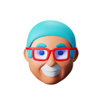 grandma face 3d rendering icon illustration png