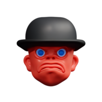 gangster gezicht 3d renderen icoon illustratie png