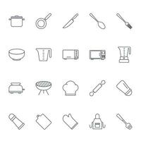 Vector set of Cooking icons. such as secure pan, knife, spoon and more. Set for Web and App Isolated on White Background. Vector illustration