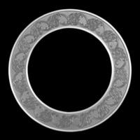 Frame gray circle on isolated black background. photo