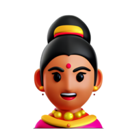 Indien la mariée visage 3d le rendu icône illustration png