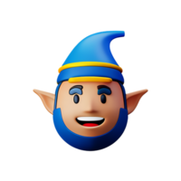 elf face 3d rendering icon illustration png