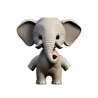 baby elephant 3d rendering icon illustration png