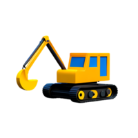 excavator 3d rendering icon illustration png