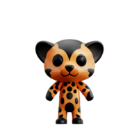 cheetah 3d rendering icon illustration png