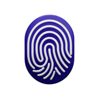 fingerprint 3d rendering icon illustration png