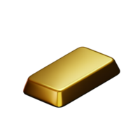 gold bar 3d rendering icon illustration png