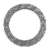 Frame gray circle on isolated white background. photo