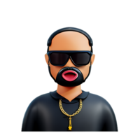 gangster face 3d rendering icon illustration png
