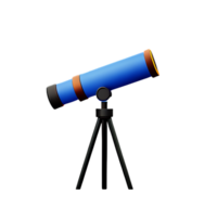 telescope 3d rendering icon illustration png