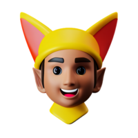 elf face 3d rendering icon illustration png