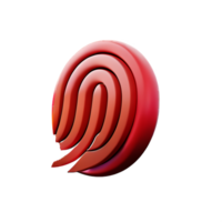 fingerprint 3d rendering icon illustration png