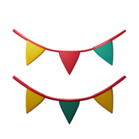 bunting 3d rendering icon illustration png