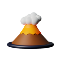 volcano 3d rendering icon illustration png