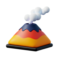 vulkaan 3d renderen icoon illustratie png