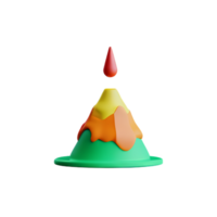 volcán 3d representación icono ilustración png