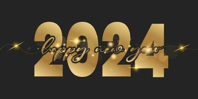 Happy new year 2024 letters banner, vector art and illustration. can use for, landing page, template, ui, web, mobile app, poster, banner, flyer, background