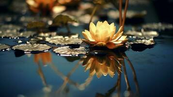 un flor ese es flotante en algunos agua, generativo ai foto