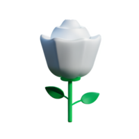 blanc Rose 3d le rendu icône illustration png