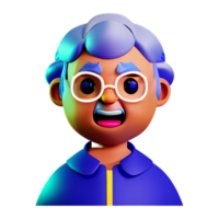 nonna viso 3d interpretazione icona illustrazione png