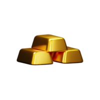 oro bar 3d representación icono ilustración png