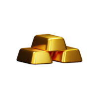 guld bar 3d tolkning ikon illustration png