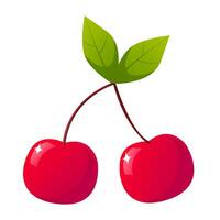 Cherry on a white background. Game icon. Vector