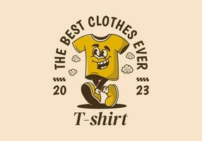T-shirt, the best clothes ever. Mascot character illustration of walking t-shirt vector