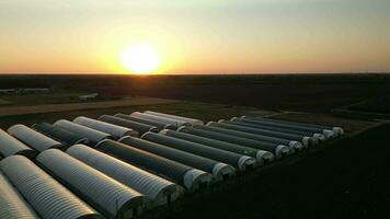 Greenhouses from a drone video