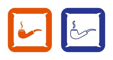 Unique Lit Smoking Pipe Vector Icon