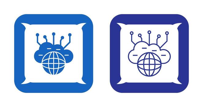 Computing Cloud Vector Icon