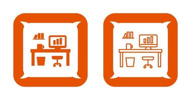 Office Desk Vector Icon