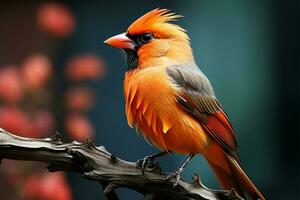 Colorful bird perched gracefully on a tree branch AI Generated photo